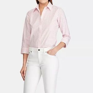 This button-down shirt from Lauren Ralph Lauren checkered blue.
